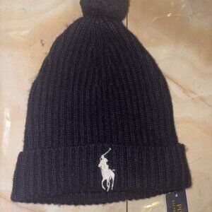 Polo Ralph Lauren Men's Windsor Polo Big Pony Ribbed Cuffed Pom Pom Beanie